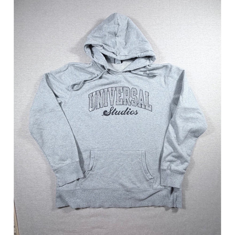 Universal Studios Gray Metallic Glitter Graphic Hoodie Sweatshirt Womens Large